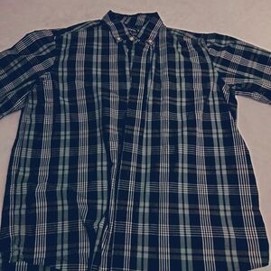 George Button Down  Men's Size L Short Sleeve Shirt Western Black Cowboy Casual